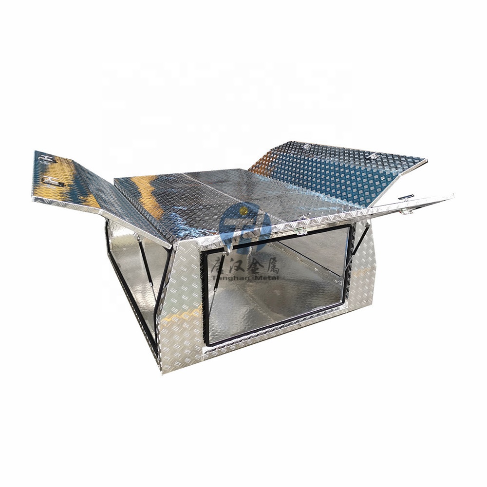 2400*1775*850mm 3 Gull Wing Door Aluminum Checker Plate Ute Canopy
