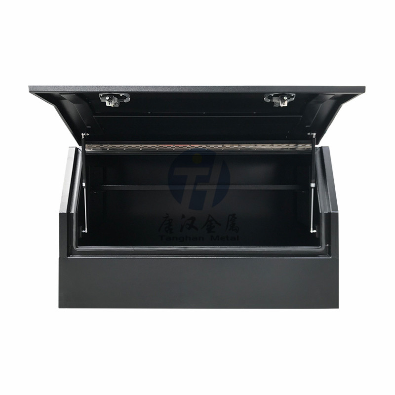 Durable Black Flat Aluminum Plate Truck Toolbox Side Opening